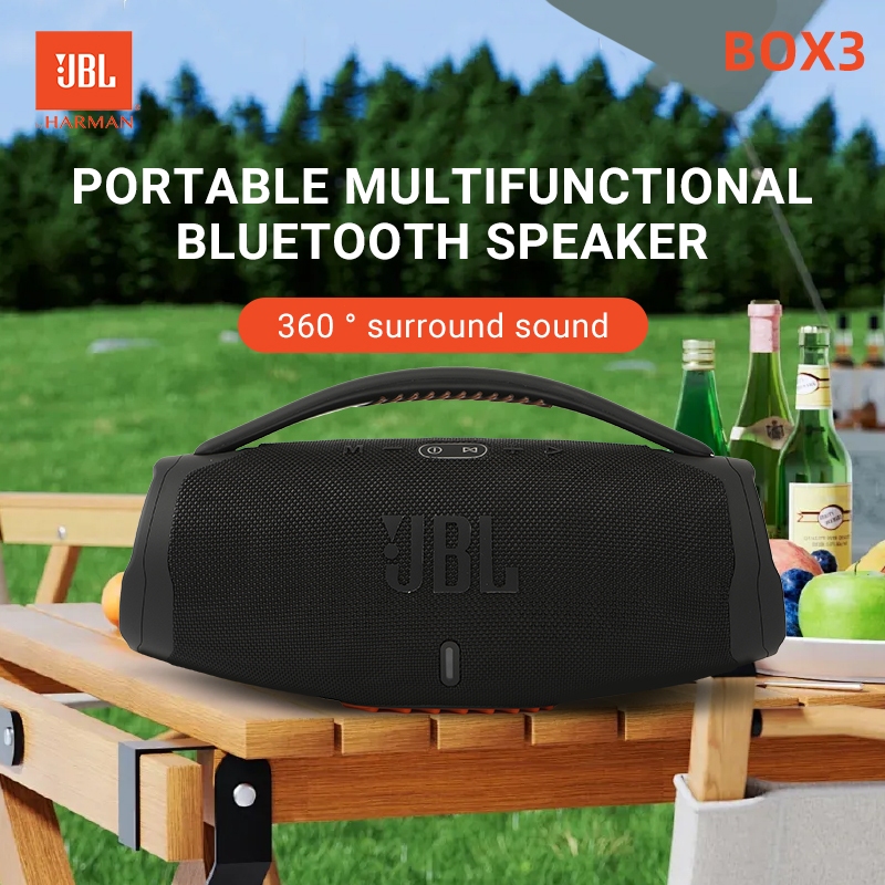 ลำโพงบลูทูธแท้ เบสหนัก box3,wireless bluetooth 5.3 Portable speaker,เล่นได้นานถึง 20 ชั่วโมง