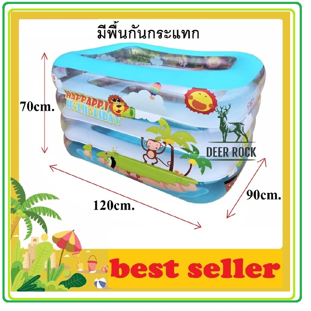 📦🏍️ (มีส่งด่วน)   สระน้ำเป่าลม ลอยคอ ทรงสูง สระว่ายน้ำเป่าลม สระว่ายน้ำเด็ก สระน้ำเด็ก 120*90*70 ซม.สระ 4 ชั้น - รูปที่ 2