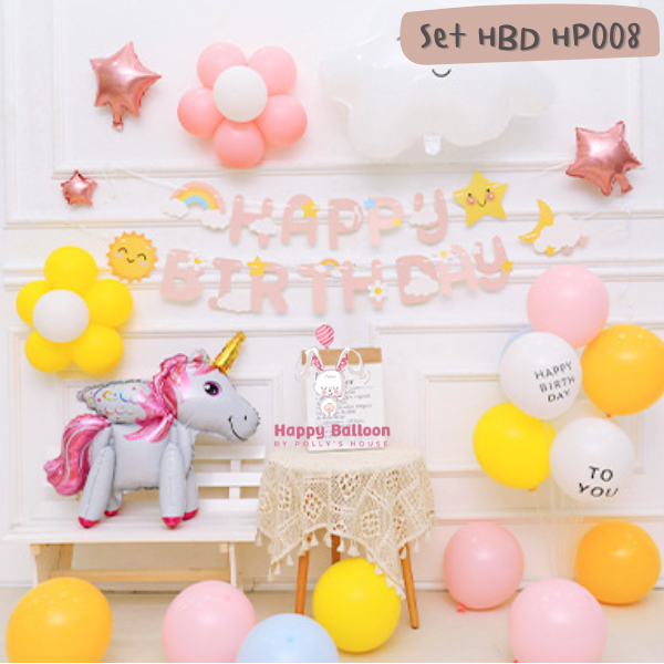 [มีส่งด่วน] ลูกโป่งฟอยด์วันเกิด Happy Birthday สําหรับตกแต่งปาร์ตี้วันเกิด ธีมยูนิคอน