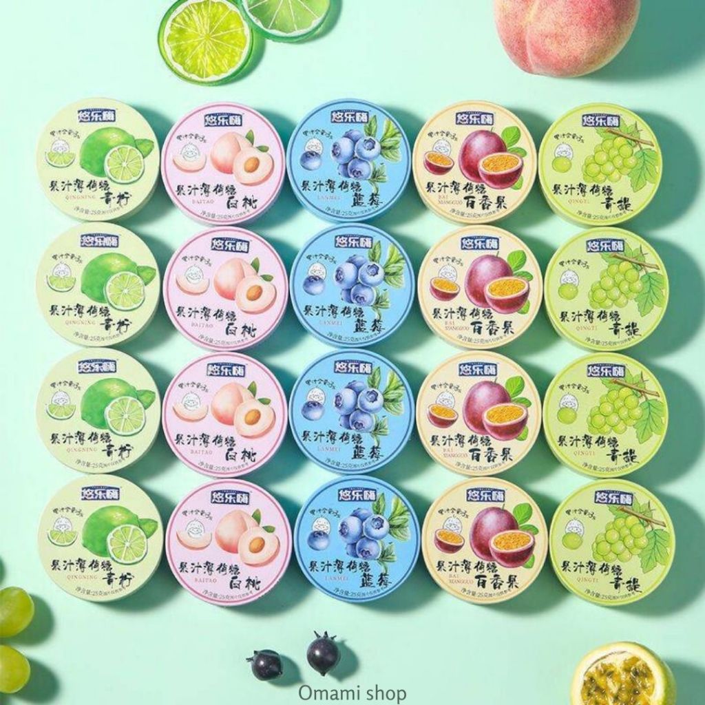 ลูกอมมิ้นผลไม้ 9 รส ในตลับน่ารัก Mint Candy (1 ตลับ 25 กรัม) ลูกอมมิ้นต์ รสผลไม้ ทำจากน้ำผลไม้แท้ 3% พร้อมส่ง - รูปที่ 3