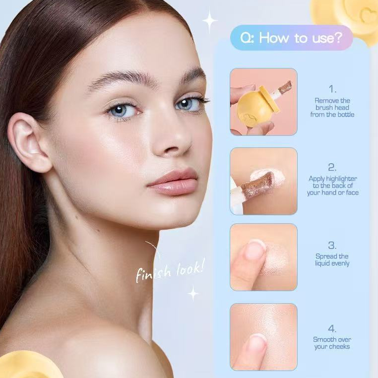 ลิควิดไฮไลท์ คอนทัวร์ไฮไลท์ ไฮไลท์เนื้อลิควิด คอนซีลเลอร์ ไฮไลท์ คอนทัวร์ ชิมเมอร์ เนื้อลิขวิด กันน้ํา ติดทนนาน - รูปที่ 4