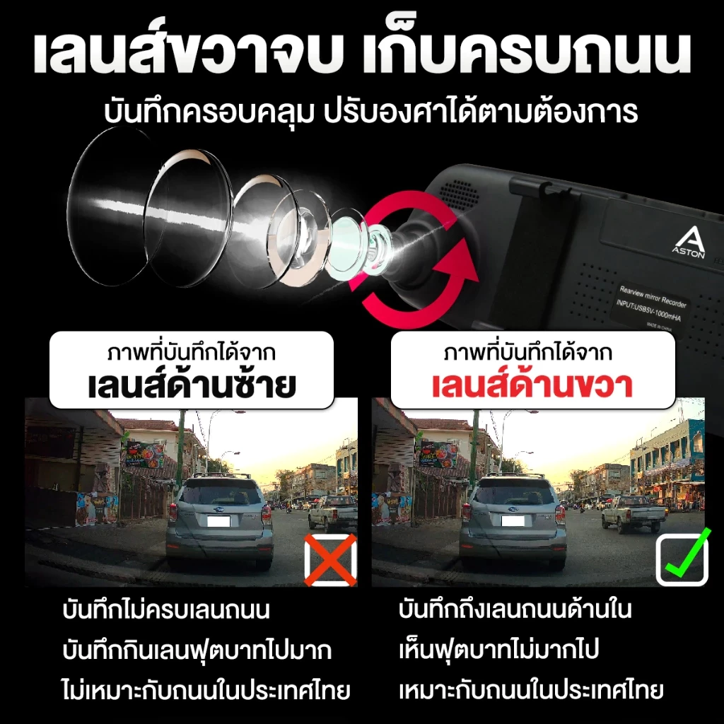 【รองรับภาษาไทย】กล้องติดรถยนต์ 2กล้องหน้า+หลัง หน้าจอLCD 4.5"นิ้ว มุมกว้าง170° ​หน้าจอขวาไม่บังตา Full HD 1080P เส้นถอยหล thumbnail 4