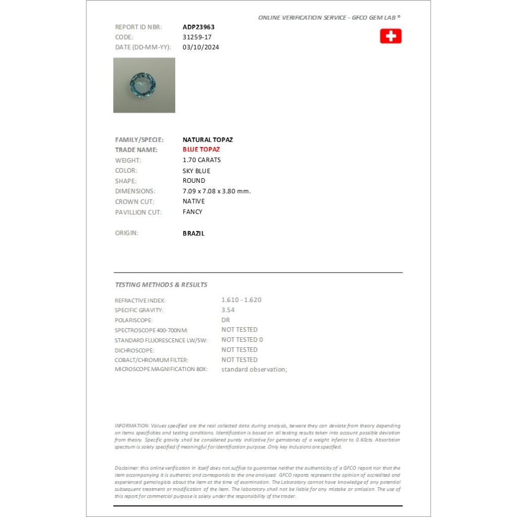 MIZUCHOL ต่างหูพลอยเสริมดวงวันพุธ Lucky me Earrings (Weds) - Blue Topaz - รูปที่ 7