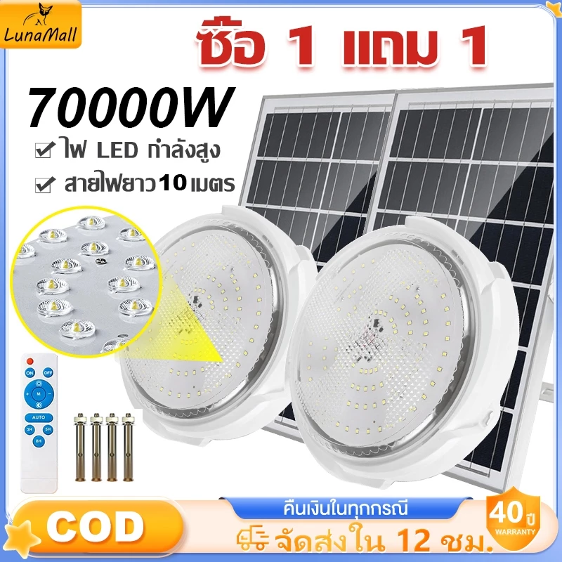 TROPIC ไฟโซล่าเซลล์ 100000W ไฟเพดาน โคมไฟติดเพดาน LED Solar Ceiling Light ไฟเพดานโซลาเซล ปรับได้ ห้องที่เหมาะสม