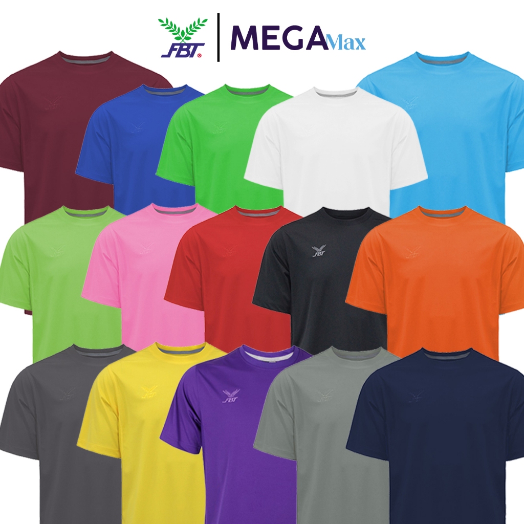 เสื้อกีฬา สีล้วน FBT 12009 ผ้าลื่น ทอโปร่งช่วงข้างลำตัว ผ้าหนานุ่ม ตัดต่อข้างลำตัว