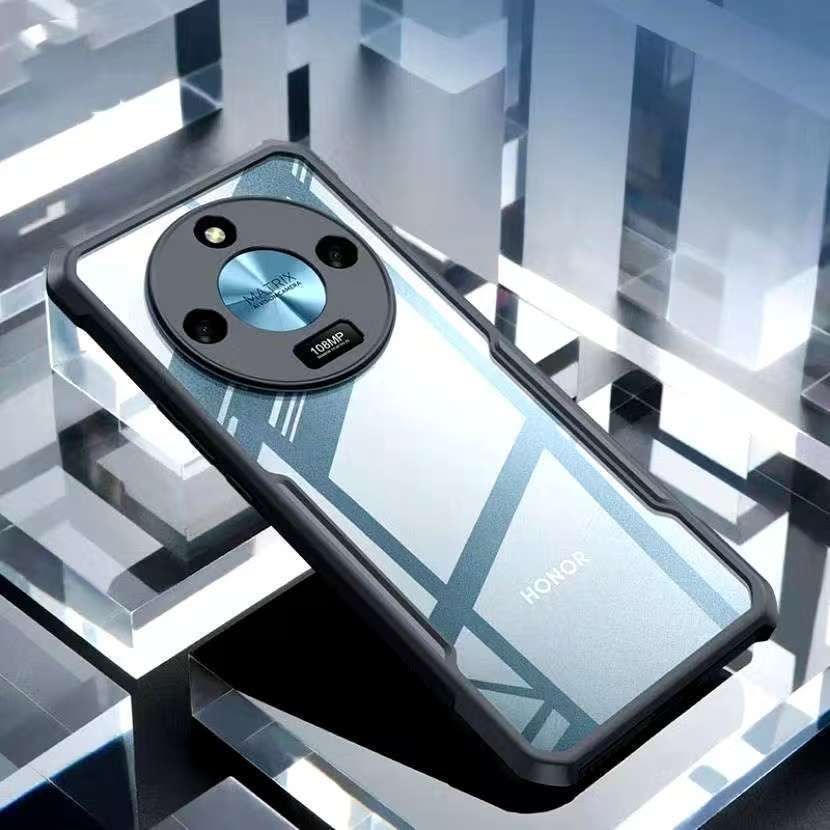 Honor X9b(พร้อมส่งในไทย)เคสกันกระแทกขอบสีหลังใสHonor X9B 5Gตรงรุ่น