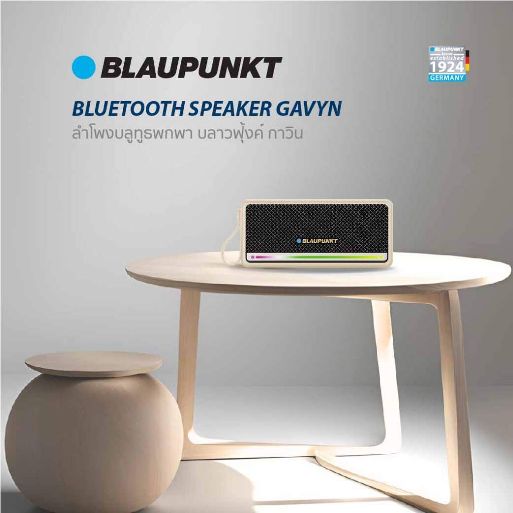 BLAUPUNKT ลำโพงบลูทูธพกพา 20 วัตต์  BLUETOOTH SPEAKER รุ่น GAVYN แบตเตอรี่ 2000mAh เวอร์ชั่นระบบ 5.4 ราคา ถูกที่สุด ดีลบีเคเค แกลเลอรีภาพที่ 7