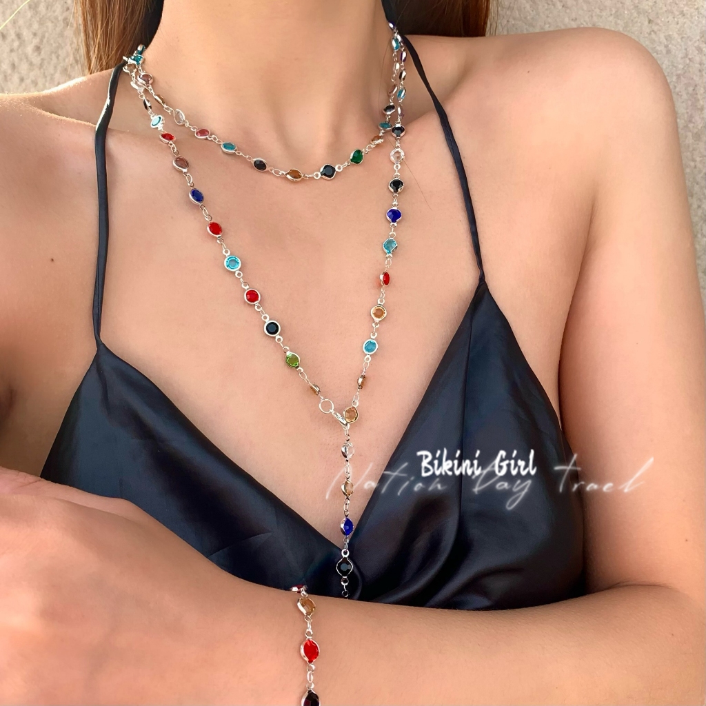 สร้อยคอ   อัญมณีสี 💗สร้อยคอแบบสั้นและยาว ไข่มุก อัญมณี มีให้เลือกหลากหลายสไตล์