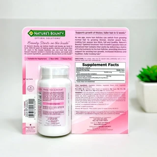 NATURE'S BOUNTY TIMAL SOUTIONS HAIR GROWTH 90แคปซูล วิตามินบำรุงผมให้ยาวไว