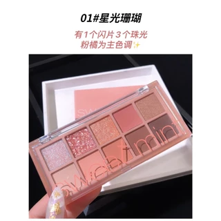 Sweet Mint อายแชโดว์พาเลท ชิมเมอร์ กันน้ํา เนื้อแมตต์ 10 สี ZP0105