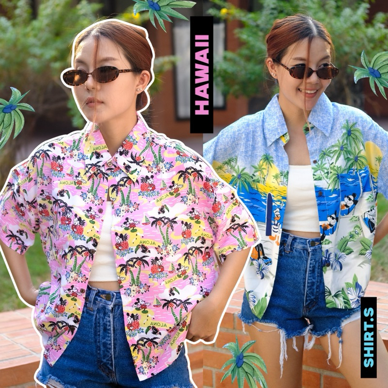 ✨พร้อมส่ง ✨Hawaii Shirt.s 🌴 เสื้อฮาวายผ้าสปันพิมพ์ลายใส่สบาย