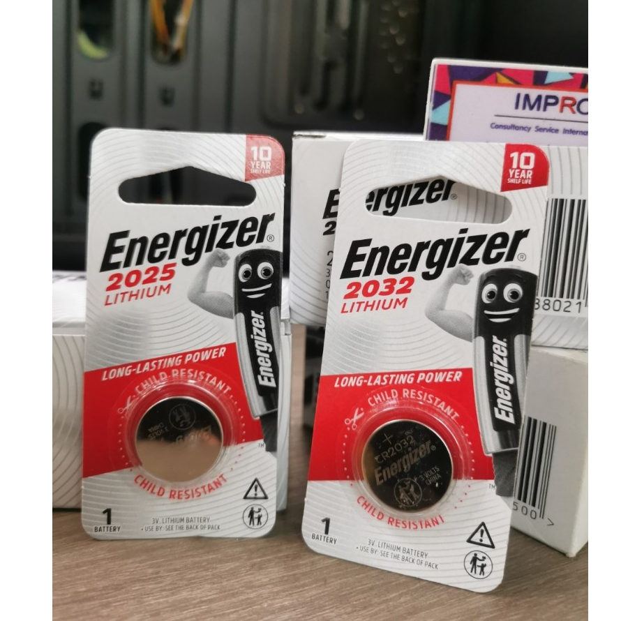Energizer 2032 / CR-2032 / 2025 ถ่านกระดุม ของแท้-ศูนย์ไทย แพคเดี่ยว ถ่านรีโมทรถยนต์ ถ่านรีโมทรถ แบตกระดุม Button Batter