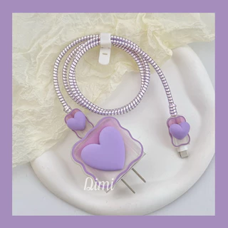 🔥ราคาถูกที่สุด ชุดพันสาย สำหรับ iPhone เคสหัวชาร์จ ลายการ์ตูน ตัวถนอมสาย USB C 20W 18W 35W
