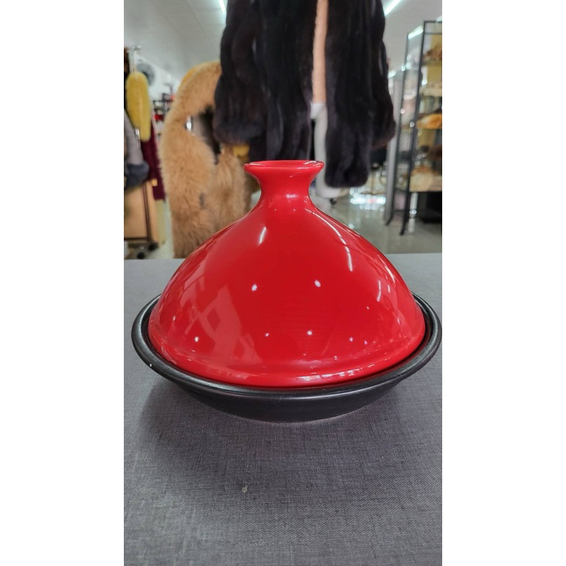 หม้อทาจิ tajine pot ดินเผา เคลือบ จากญี่ปุ่น ทาจิน สำหรับทำอาหาร วัสดุดินเผาเคลือบ กระจายความร้อนได้