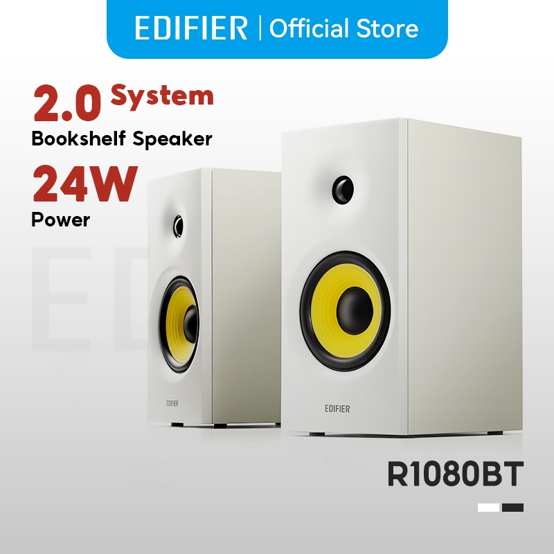 Edifier R1080BT Active 2.0 Auxiliary ลำโพงมัลติมีเดีย Bluetooth, Bluetooth 5.1, Line In และอินพุต AU