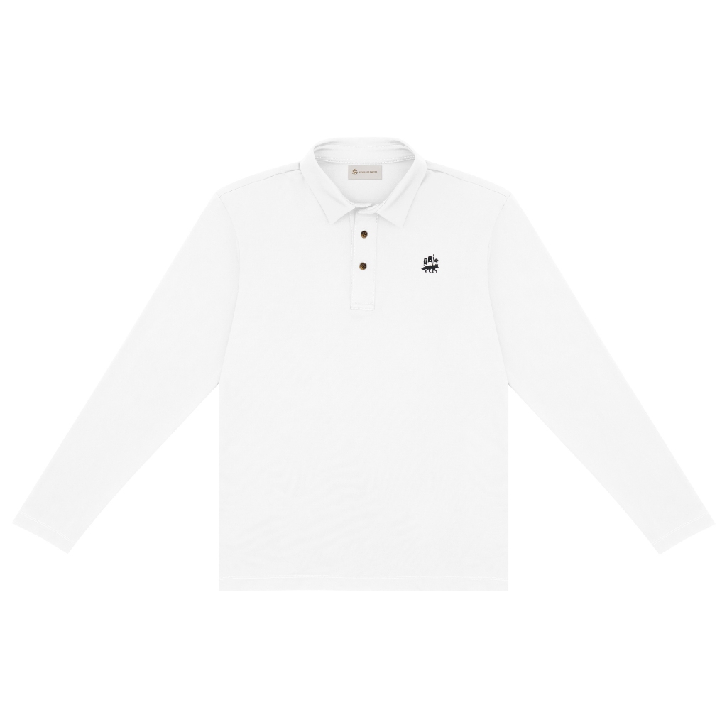 FEARLESSNESS GOLF CLUB2 LONG SLEEVE POLO WHITE