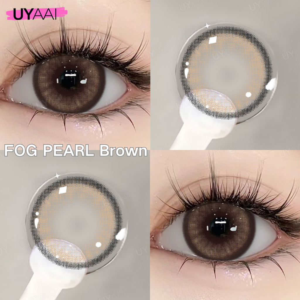 [0.00~-6.00] 2pcs/1คู่คอนแทคเลนส์สี FOG PEARL รายเดือน ชุดคอนแทคเลนส์ รายเดือน ปริมาณน้ำ 42% Contact