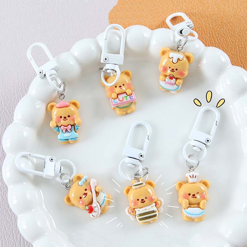พวกกุญแจ Butter Bear ตุ๊กตา ตุ๊กตาหมีบัตเตอร์แบร์ ครีมหมีน้อย พวงกุญแจน่ารัก พวงกุญแจจี้การ์ตูน พวงกุญแจรถ พวงกุญแจ จี้ก