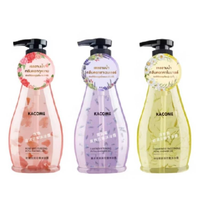 Kacome Petal Shower Gel 500 ml. คาโคเมะครีมอาบน้ำผสมกลีบดอกไม้ 500 มล.