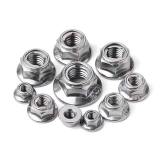 น็อตจานเรียบกันคลาย ยู-ล็อค เกลียวมิล Stanless Steel SUS 304 Metric Thread U-Lock Flanged Nuts.