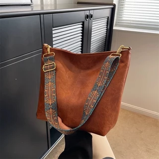 Fashion กระเป๋าสะพายข้าง หนัง PU ทรงTOTE ไม่มีลาย แฟชั่น สไตล์เกาหลี B-901