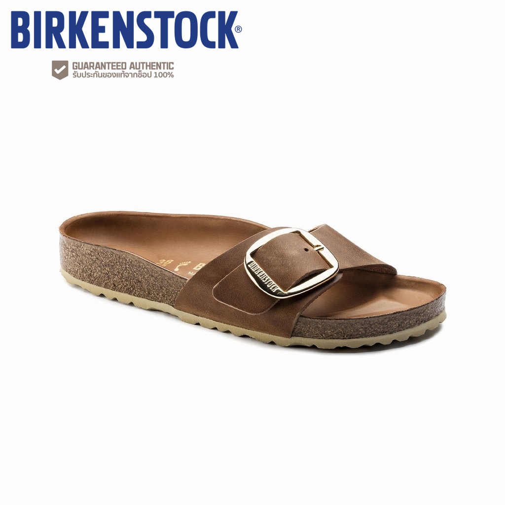 BIRKENSTOCK Madrid Big Buckle FL Cognac HEX Cognac Sandal（ของแท้ 100%）