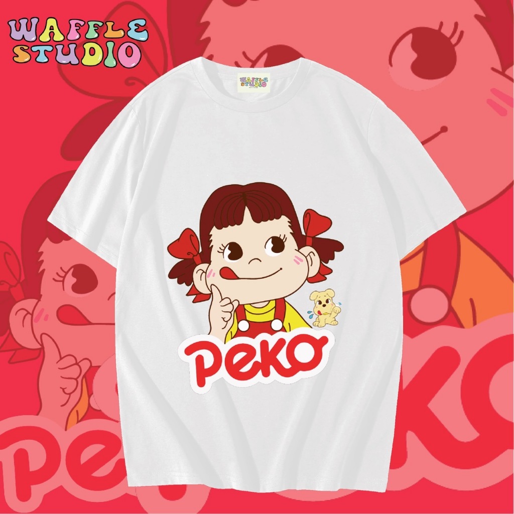 [ ส่งฟรี 🔥 ] WS1128 เสื้อยืดโอเวอร์ไซส์ ผ้าคอตตอน 100% เสื้อยืดเกาหลี เสื้อยืด Peko WAFFLE STUDIO