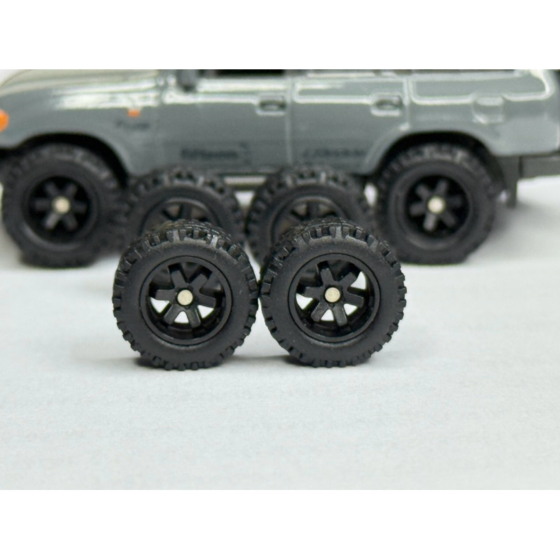ล้อยาง รถยนต์ Model 1:64 โฟวิล 4x4 ขนาด 14 MM  ลาย TE 37 สี ดำ