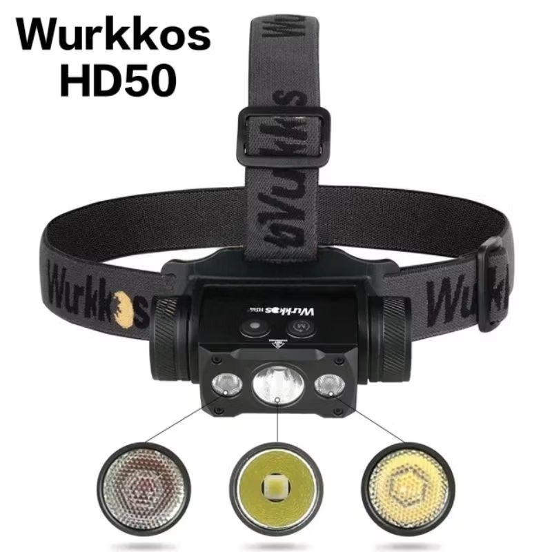 Wurkkos HD50 INR21700ไฟฉายคาดหัว สว่างสูงสุด 4000lm. XHP500+LH351D+600nmสีแดง