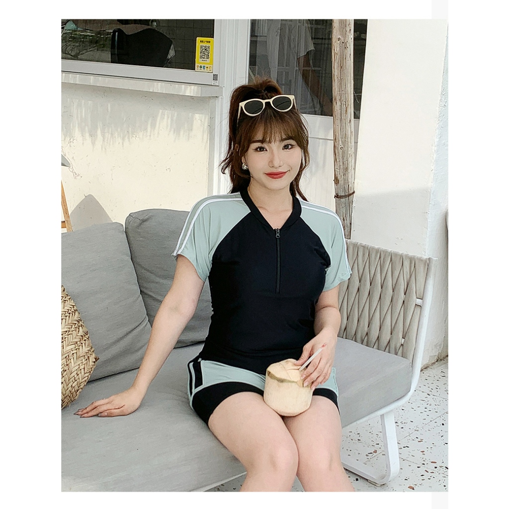 50-80KG ชุดว่ายน้ำสาวอวบ ชุดดำน้ำ ผ้าเนื้อดี กันUV ผ้าดีคัตติ่งเนียบ ขนาดใหญ่ หลากหลายสไตล์ 96186 - รูปที่ 5