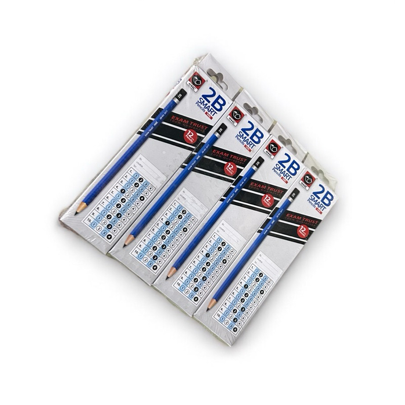 ดินสอ2B 1*12 / แพค 12 กล่อง ไม่มียางลบ แท่งสีน้ำเงิน 1 กล่อง มี 12 ชิ้น 1 แพ็ก มี 12 กล่อง