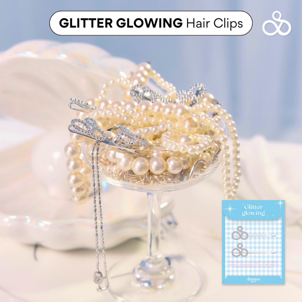 Sistersfabric - Glitter Glowing Hair Clips กิ๊ฟติดผมดีเทลเพชร Logo