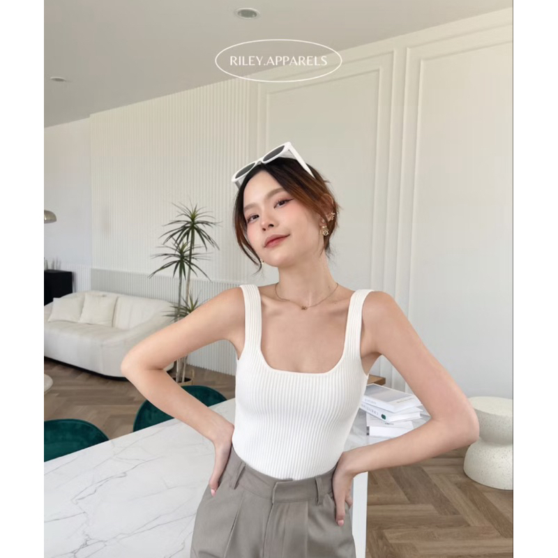 [ส่งต่อมือ1🥣] Riley.apparels - Milin knit top เสื้อกล้ามไหมพรมผ้าดีมาดด
