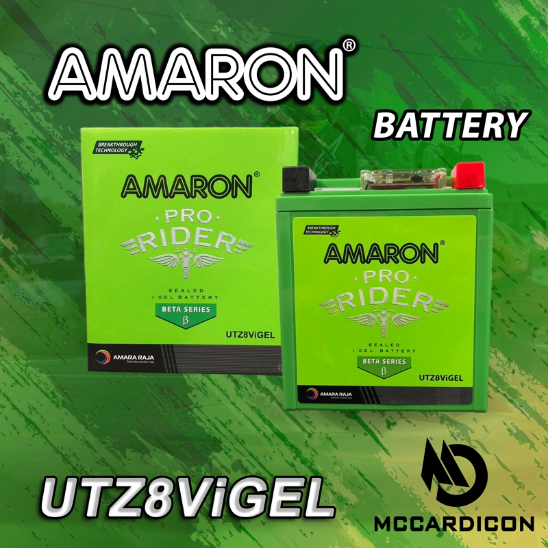 แบตเตอรี่ อมารอน (Amaron) 8 แอมป์ UTZ8ViGEL สำหรับ CRF250, Rebel 300, CB300, YZF-R3, X-Max, MT-03