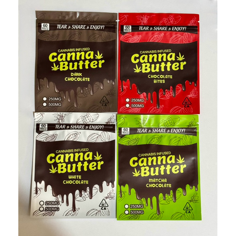 High Quality Mylar Zip Bag Cаnnа Butter Chocolate Edibles Packaging Smell Proof Water Proof
