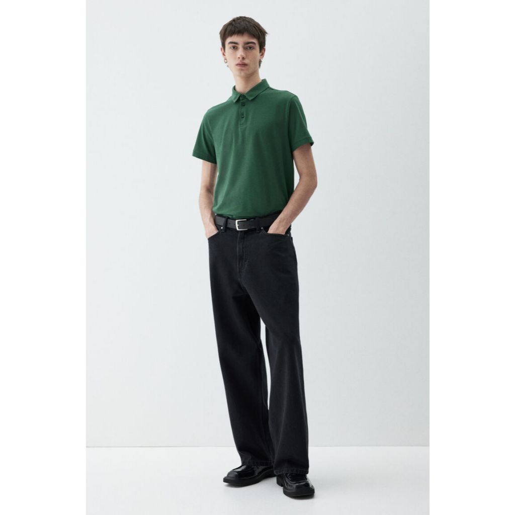 H&M(เอชแอนด์เอ็ม) เสื้อโปโล Slim Fit ผู้ชาย 956343_27