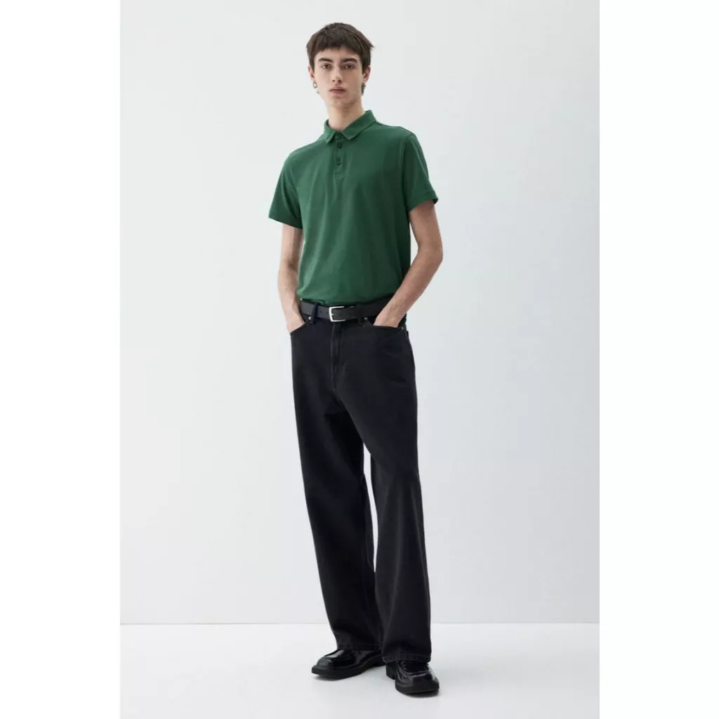 H&M(เอชแอนด์เอ็ม) เสื้อโปโล Slim Fit ผู้ชาย 956343_27