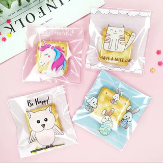 [ถูกมาก ขายดี !] ถุงฝากาว 10*10 ซม แพคละ95-100 ใบ ใส่บราวนี่และคุกกี้ต่างๆ