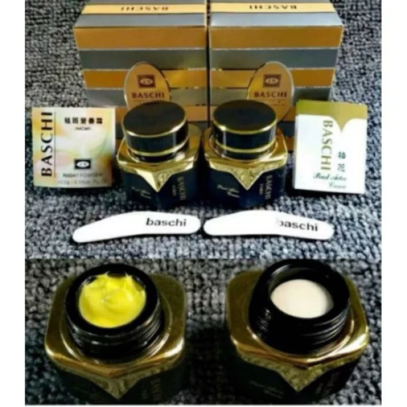 พร้อมส่ง ครีมบาชิ Baschi 22กรัม กลางวัน และกลางคืน (Day + Night )ซื้อคู่สบู่สุดคุ้มจะ