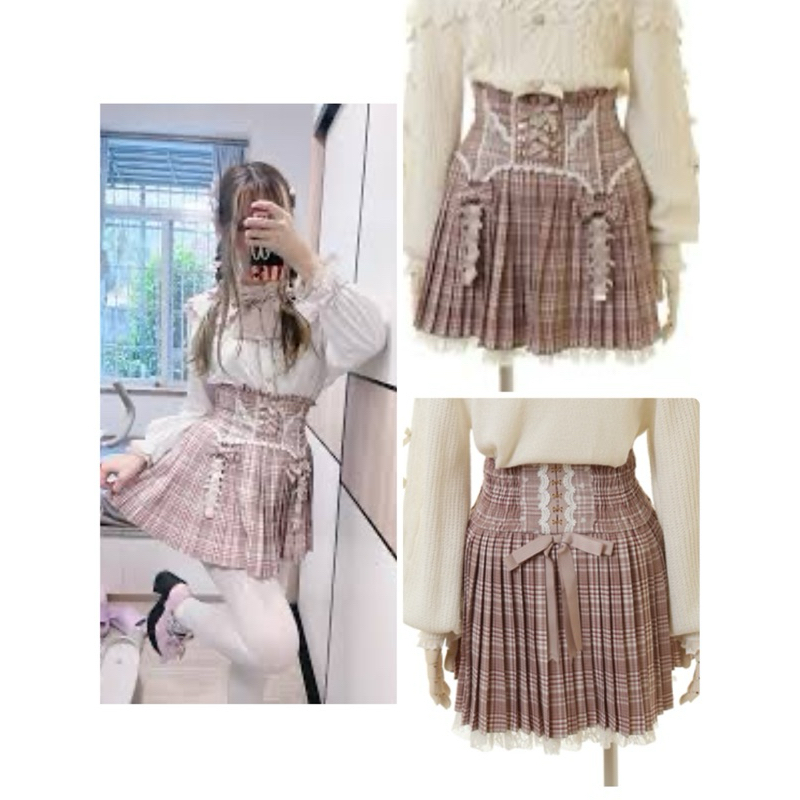 กระโปรงกางเกง แบรนด์ Lizlisa มือ 1 งานไม่ติดป้ายแบรนด์ ประดับโบหน้าและหลังน่ารักมากๆ 😘💕แบรนด์ญี่ปุ่น