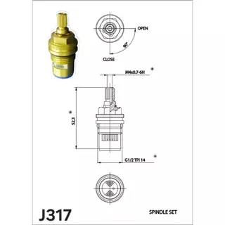 Con's J317 ชุดวาล์ว เปิด-ปิดน้ำ ก๊อกน้ำ เกลียว1/2" น้ำเย็น