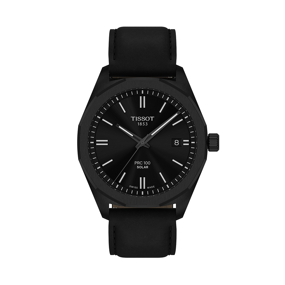 Tissot PRC 100 Solar Quartz 39 mm. ทิสโซต์ พีอาร์ซี 100 โซลาร์ ควอตซ์  สีดำ T1514223605100  นาฬิกาผู