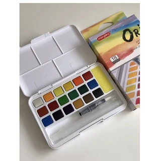 สีน้ำก้อน ตลับ โอริ ORI พร้อมพู่กันแทงค์และฟองน้ำ (ราคาต่อ 1 กล่อง)