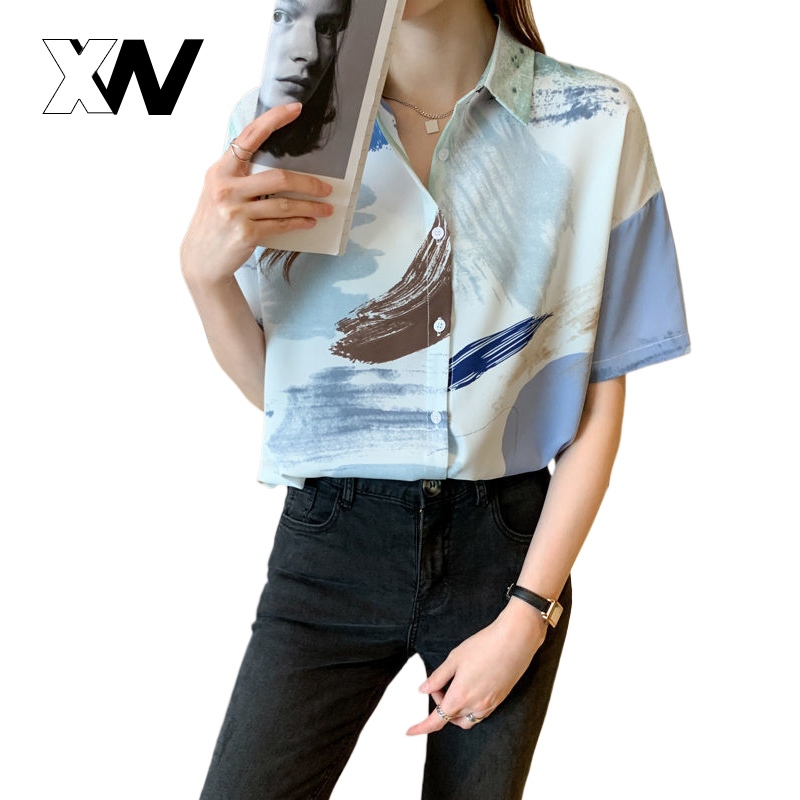 XWbrand งานเข้าใหม่ เสื้อแฟชั่นผู้หญิง ดีเทลสุดจึ้ง เป็นงานสกรีนลวดลาย ฮาวายฮาใจ สวยเข้ากันละมุนมาก ซื้อติดตู้ไว้เลยจ้า