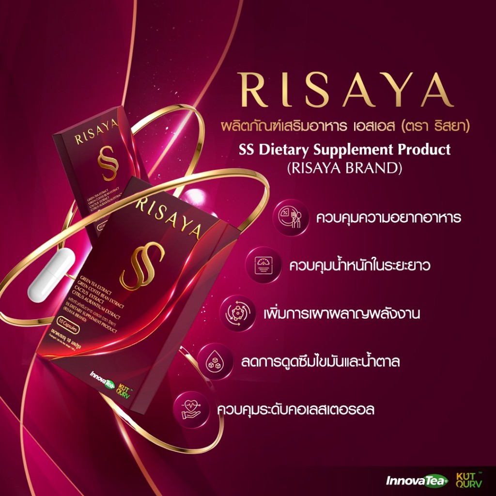 (โปร 2 แถม 2) Risaya SS - ริสยา เอสเอส กิ้ก สุวัจนี คุมหิว ลดไขมัน ปรับระบบเผาผลาญ เซท 4 กล่อง - รูปที่ 2