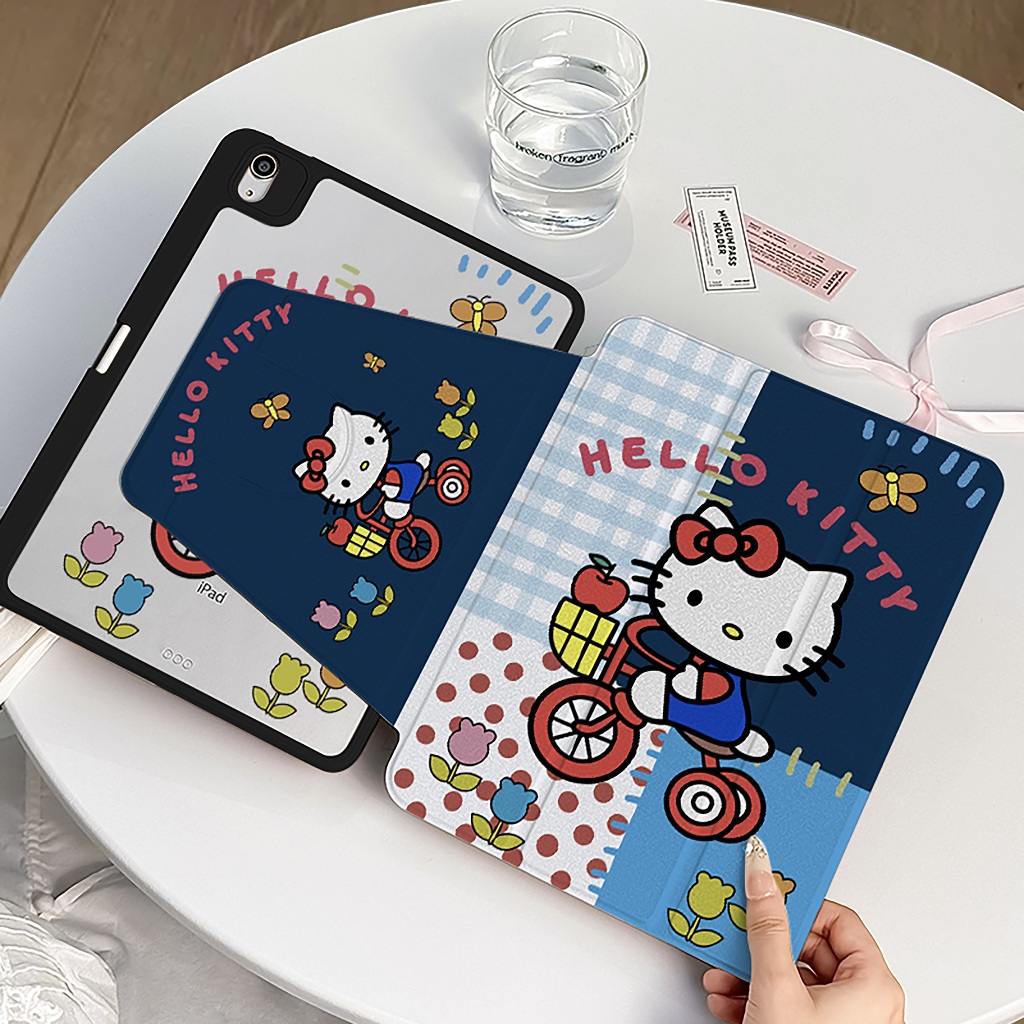 🪐24 ชั่วโมงเคส🪐case iPad Gen9 Gen11 Air7 11 ที่ใส่ปากกา Hello Kitty เคสiPadหมุน 360° Gen10 Air6 Air5 - รูปที่ 2