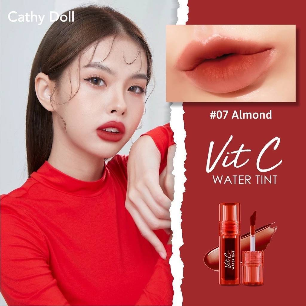Cathy doll Vit C ลิปทินท์น้ำแร่ สีปากชัด ติดทนยาว สีชัดจูบไม่หลุด เกลี่ยง่าย เบาสบาย - รูปที่ 5