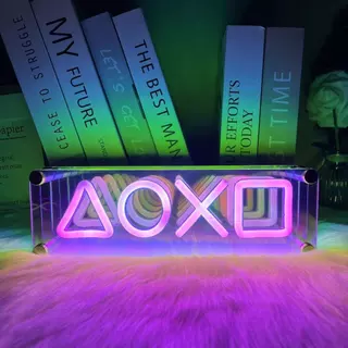 🎮 ไฟไอคอน Playstation โคมไฟนีออน อะคริลิค ไล่โทนสี สีสันสดใส สําหรับตกแต่งห้องเล่นเกม ไฟนีออนแต่งห้อง ไฟนีออน LED