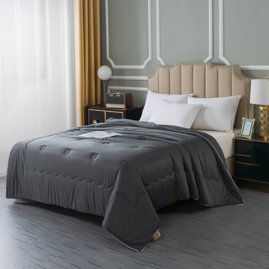 รุ่นใหม่ > ผ้าห่มไหมเย็น ❄ [by Hilton] Cool quilt/Air Conditioner Quilt สีพื้น ผ้าห่มเย็น นุ่มลื่น เ