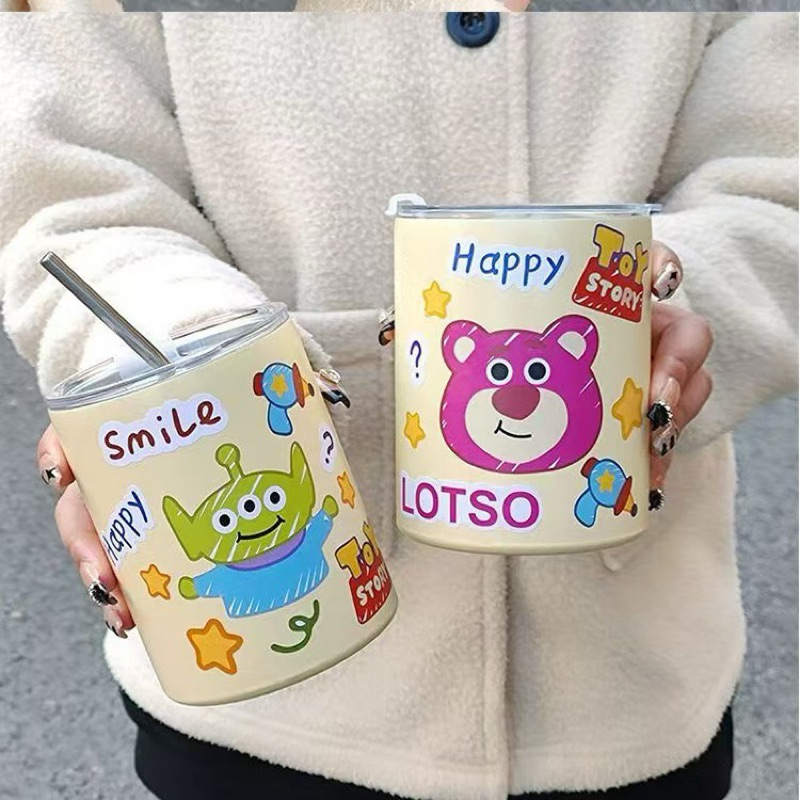 พร้อมส่ง 🩷 แก้วน้ำเก็บความเย็นลายการ์ตูน ลายทอยสตอรี่ toy story ขนาด 350 มิล